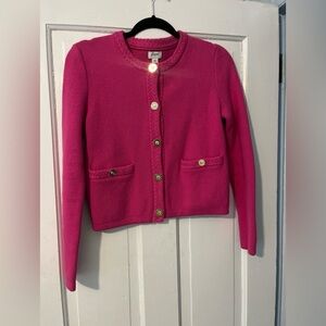 J. Crew Fuchsia Button-Up Cardigan
